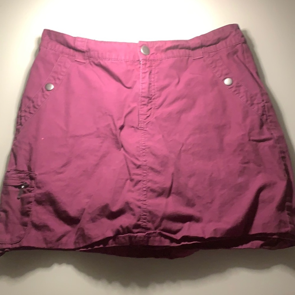 Burgundy with built in shorts 3 pockets and belt loops